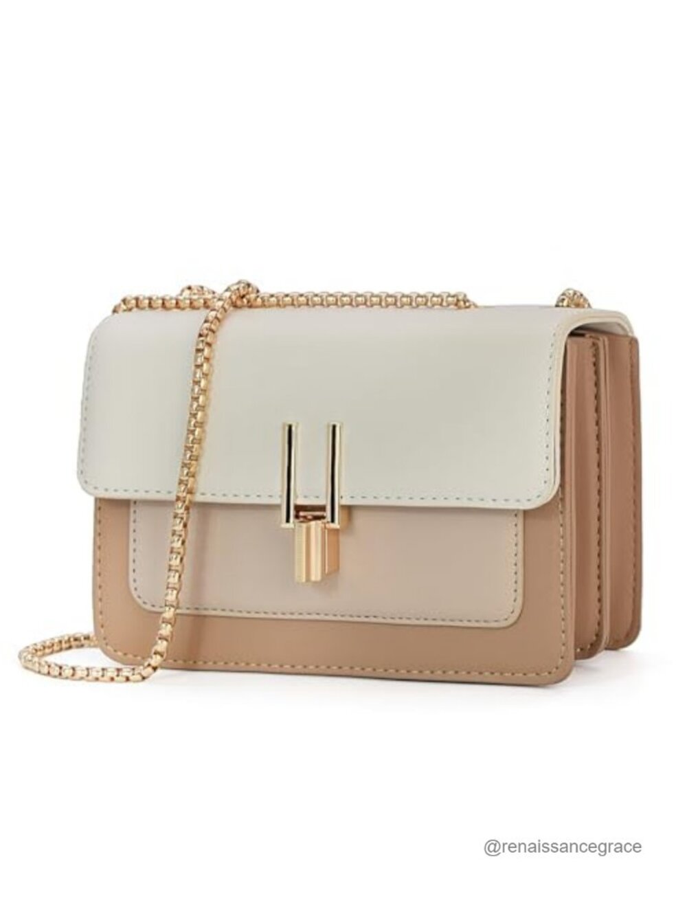PU Leather Satchel Crossbody Purse Color Block Designer Handbag